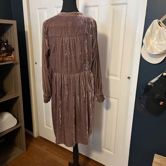 Anthropologie Holding Horses Velvet Button Shirt Dress - Picture 6 of 13